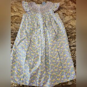 Charming Floral Kids Dress in Blue and Yellow